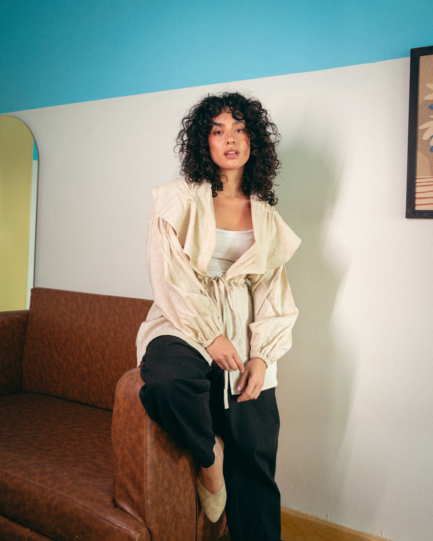 Beige alma blouse