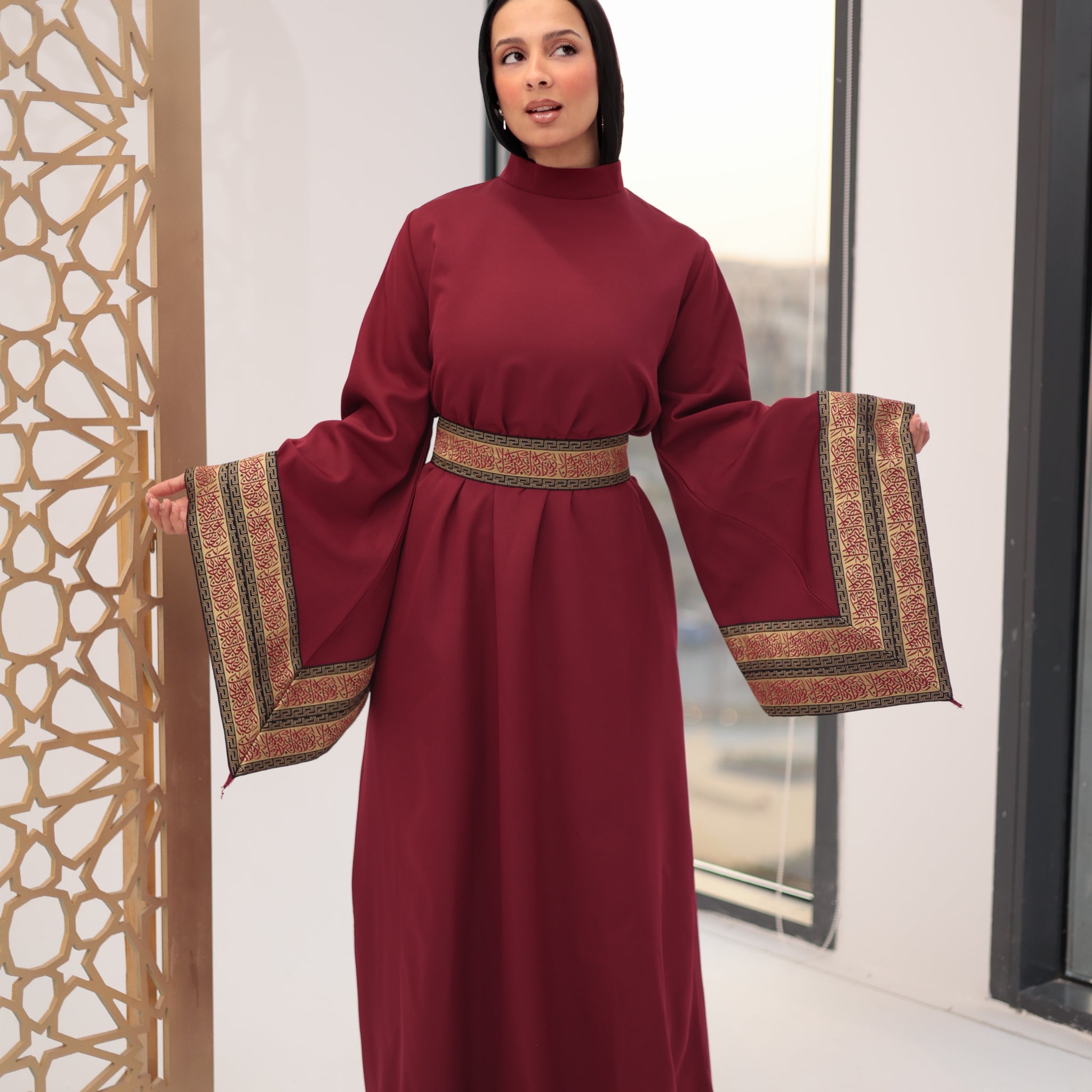 Burgandy jalila dress