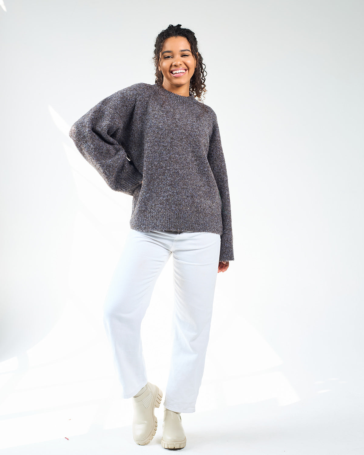 Grey cropped pullover