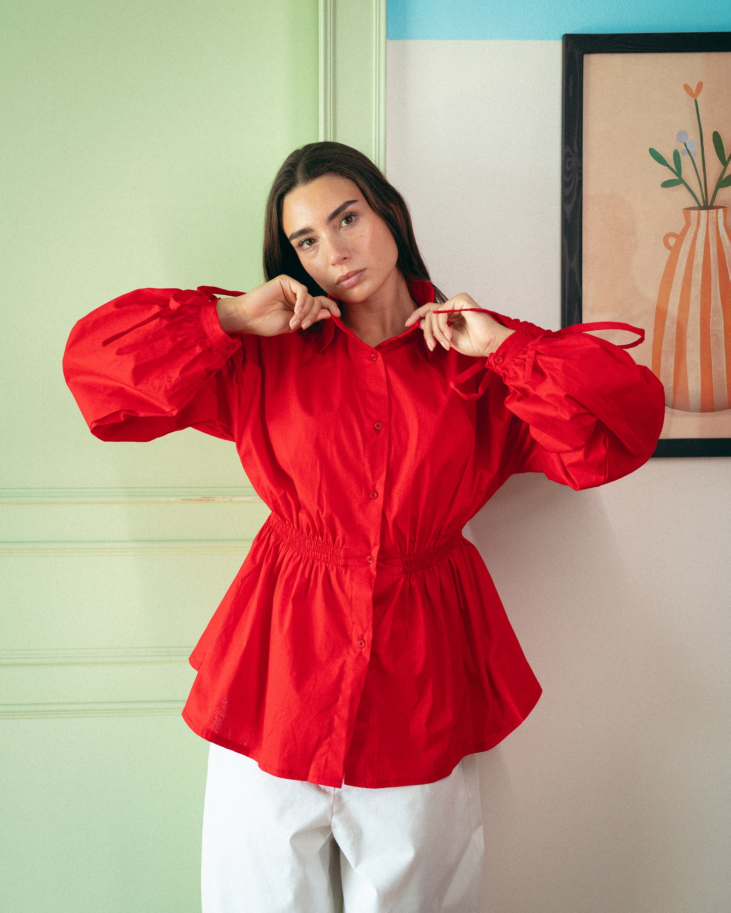 Red alessia blouse