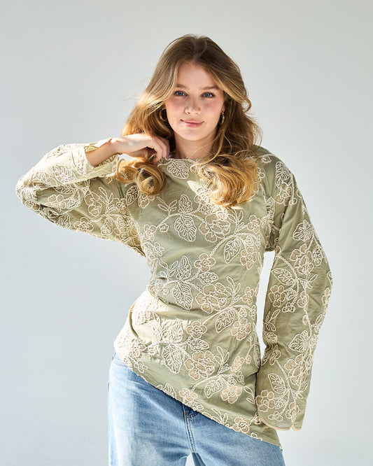 Sage nour blouse