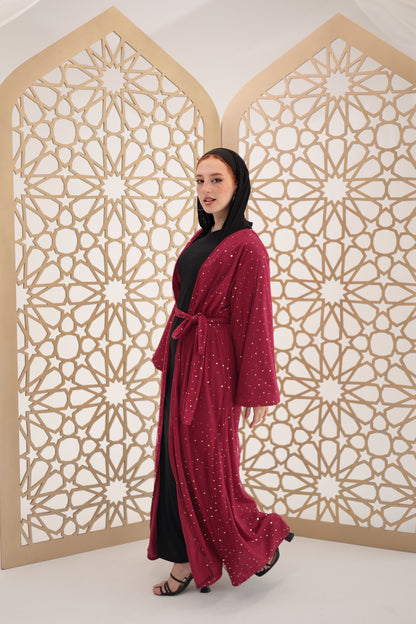 Burgandy stars qaftan