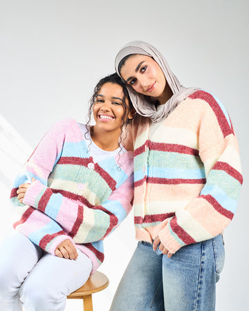 Stripped colorful cardigan