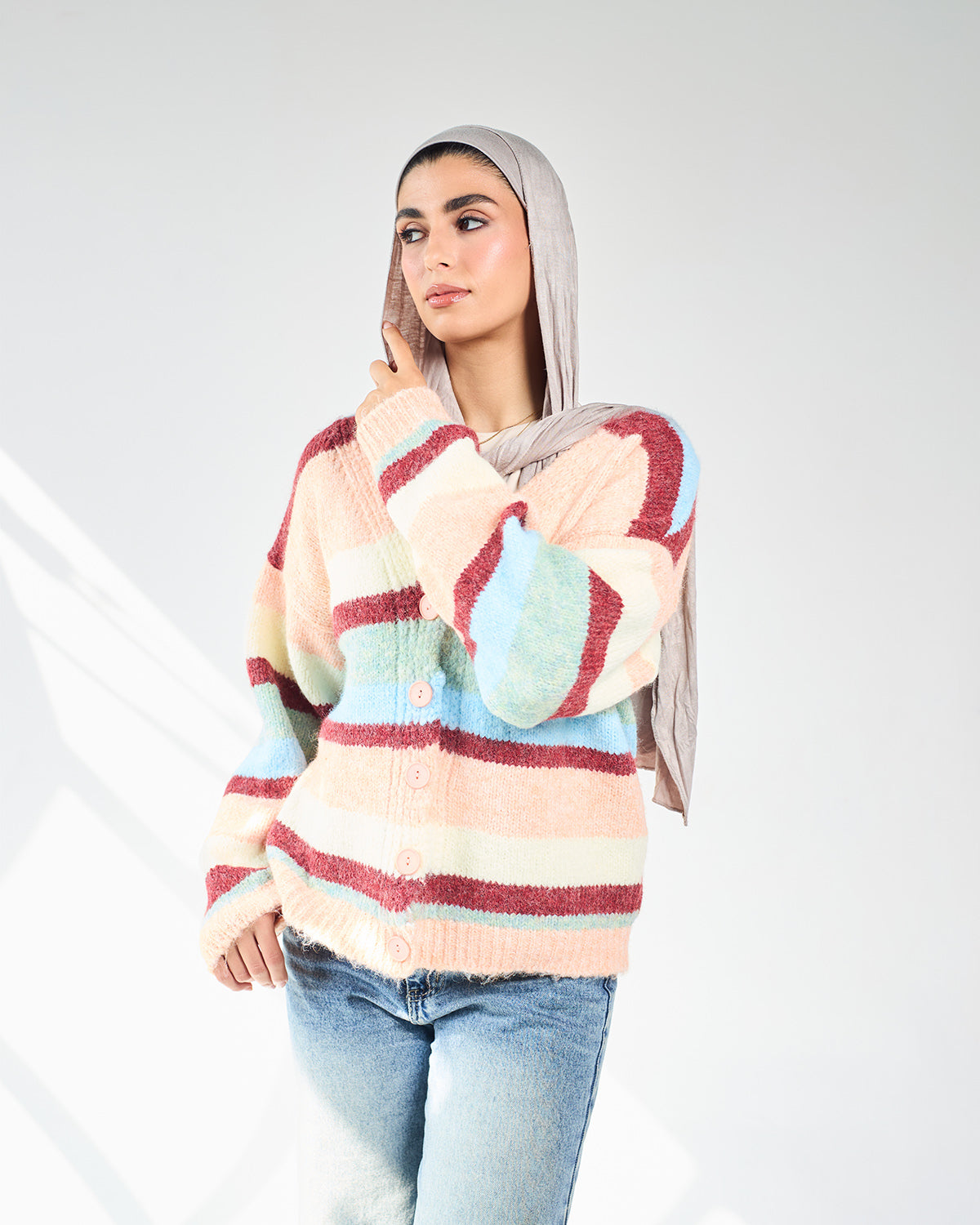 Stripped colorful cardigan