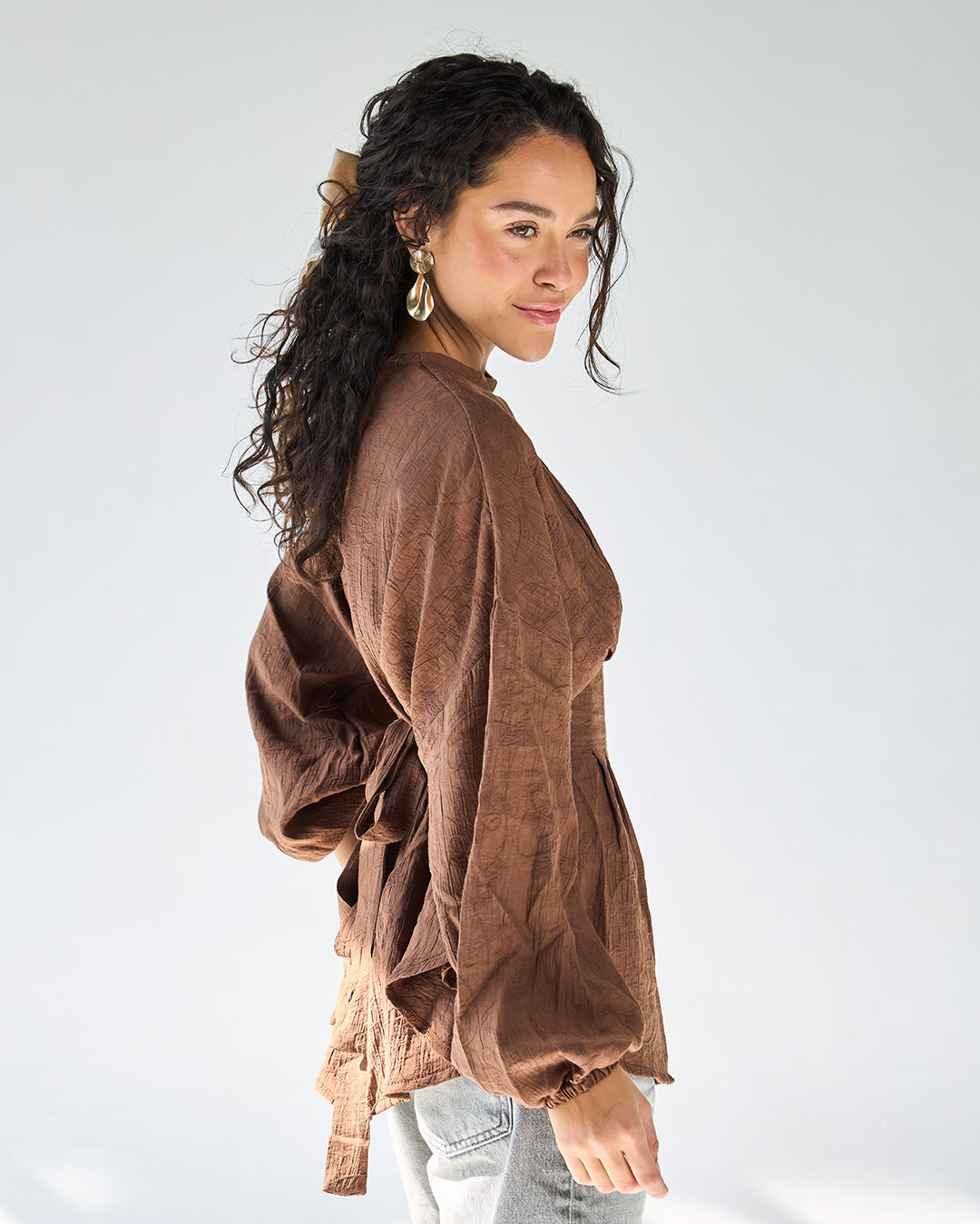 Brown rimmah blouse