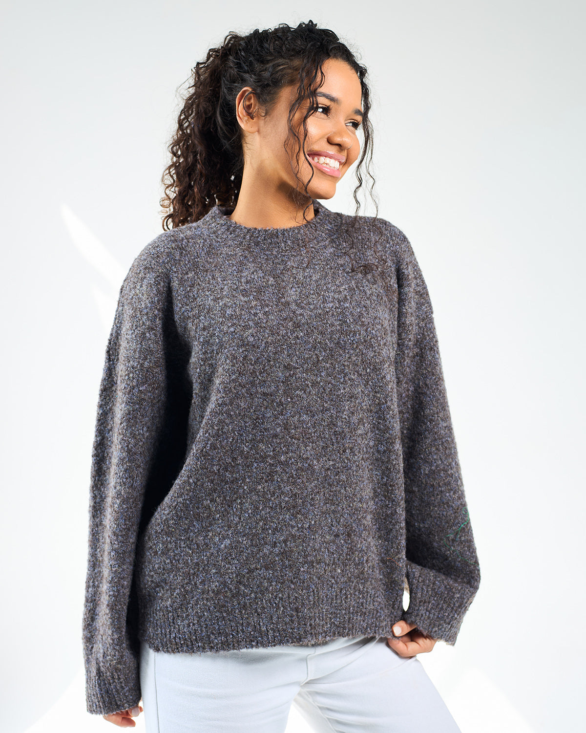 Grey cropped pullover