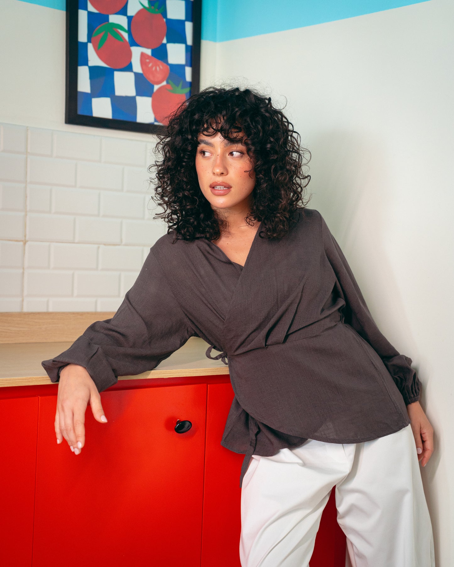Grey roby blouse