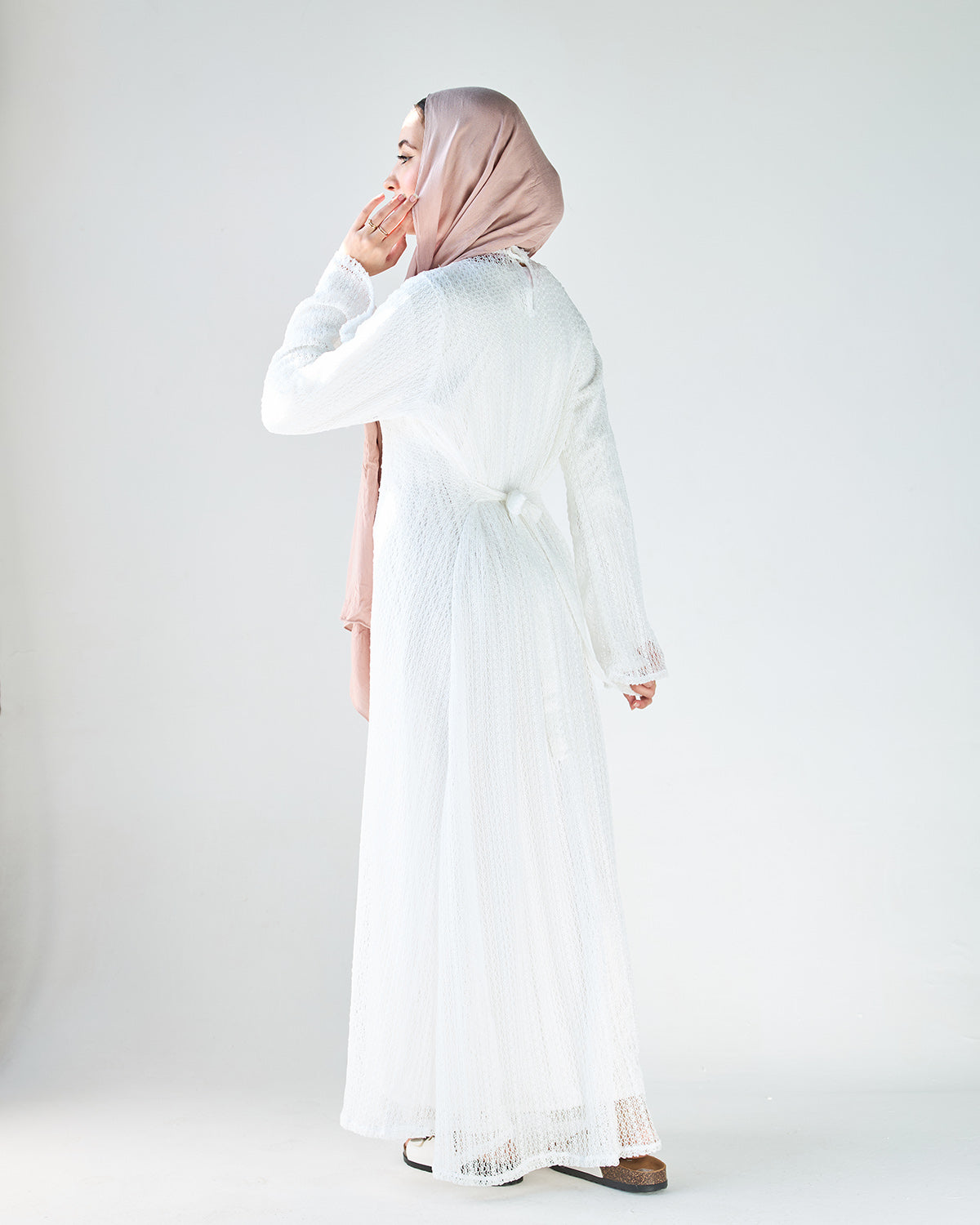 White mesh dress