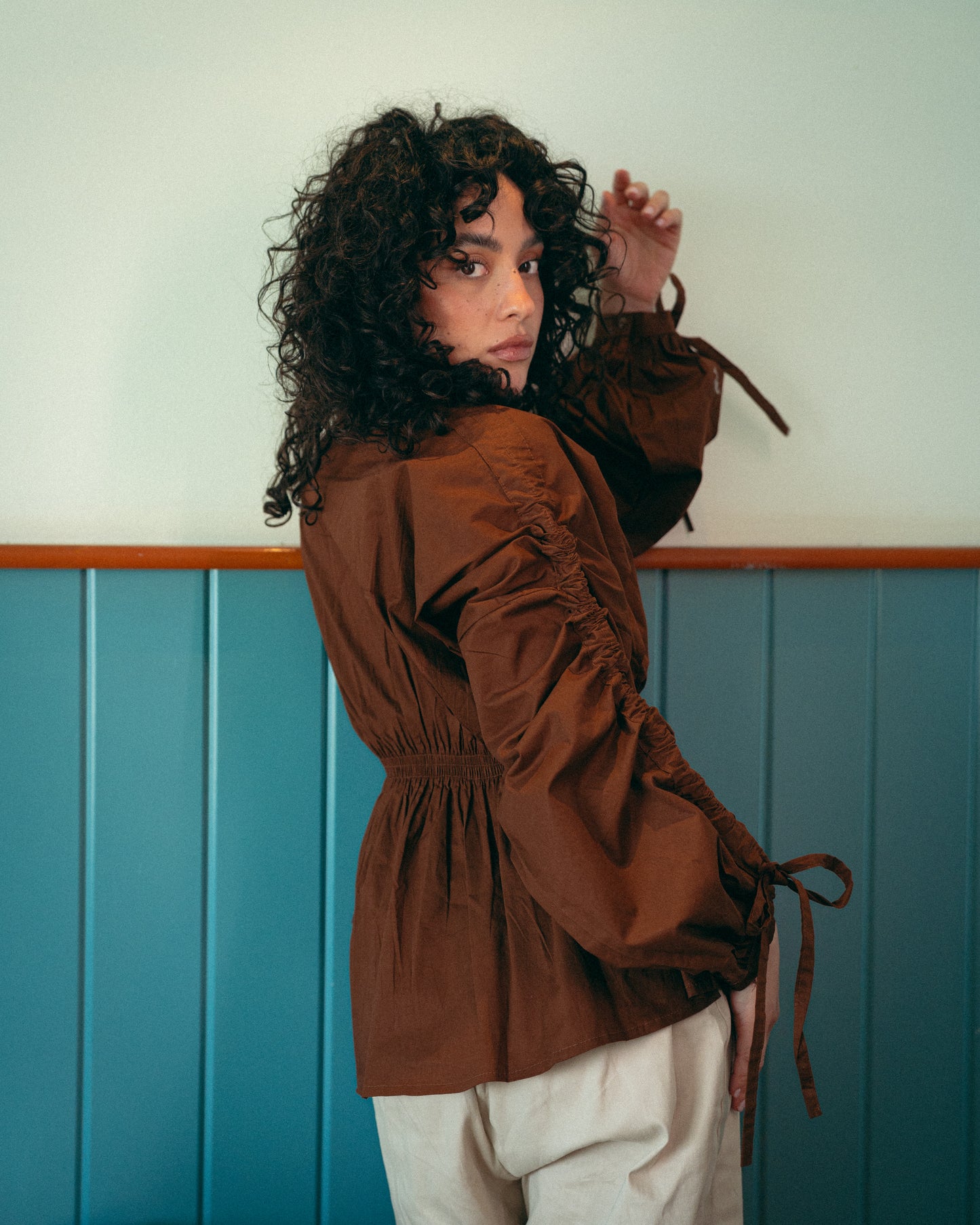 Brown alessia blouse