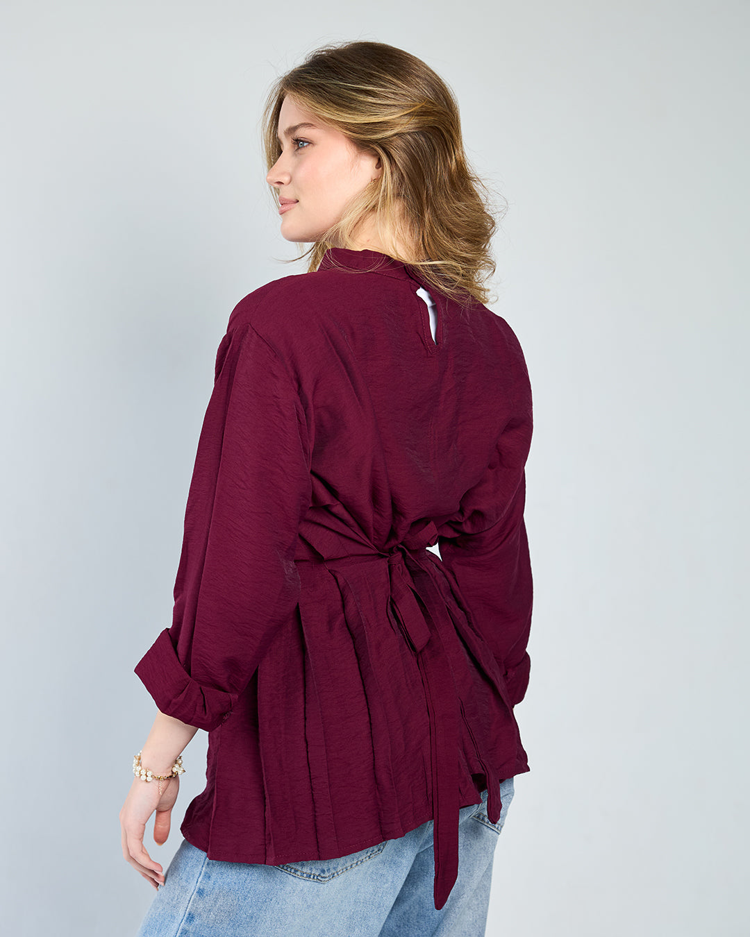 Burgandy lana blouse