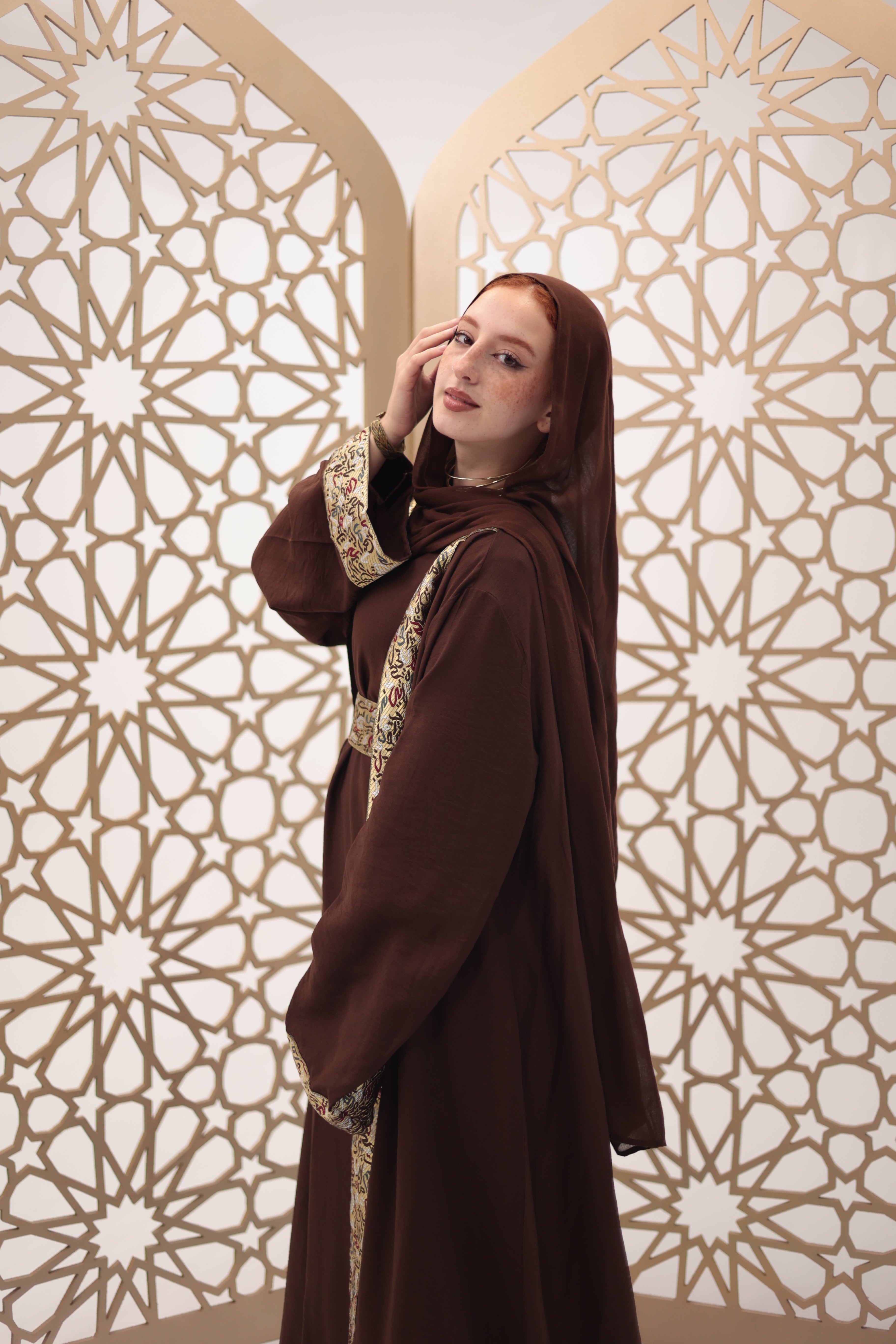 Brown rouh dress