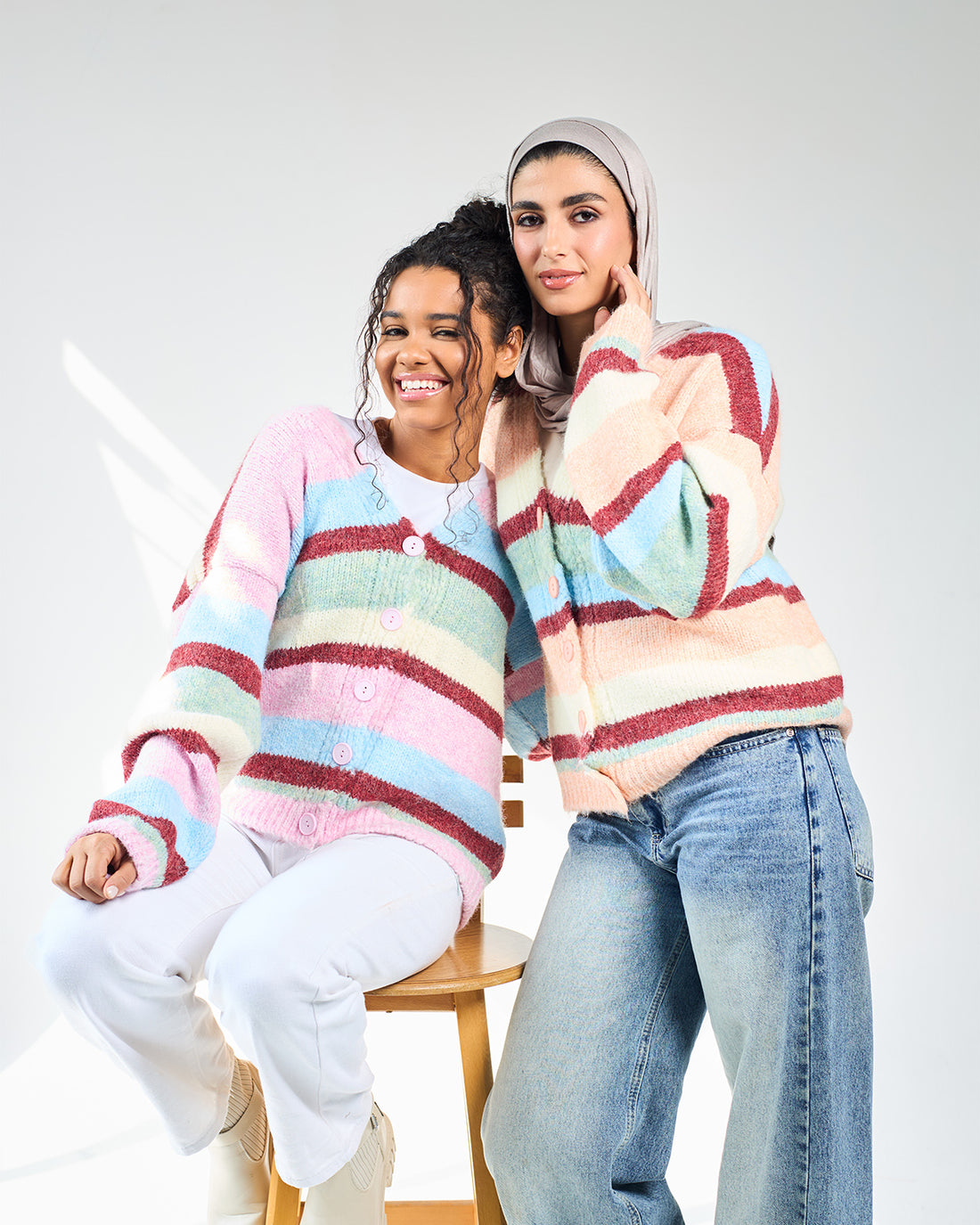 Stripped colorful cardigan