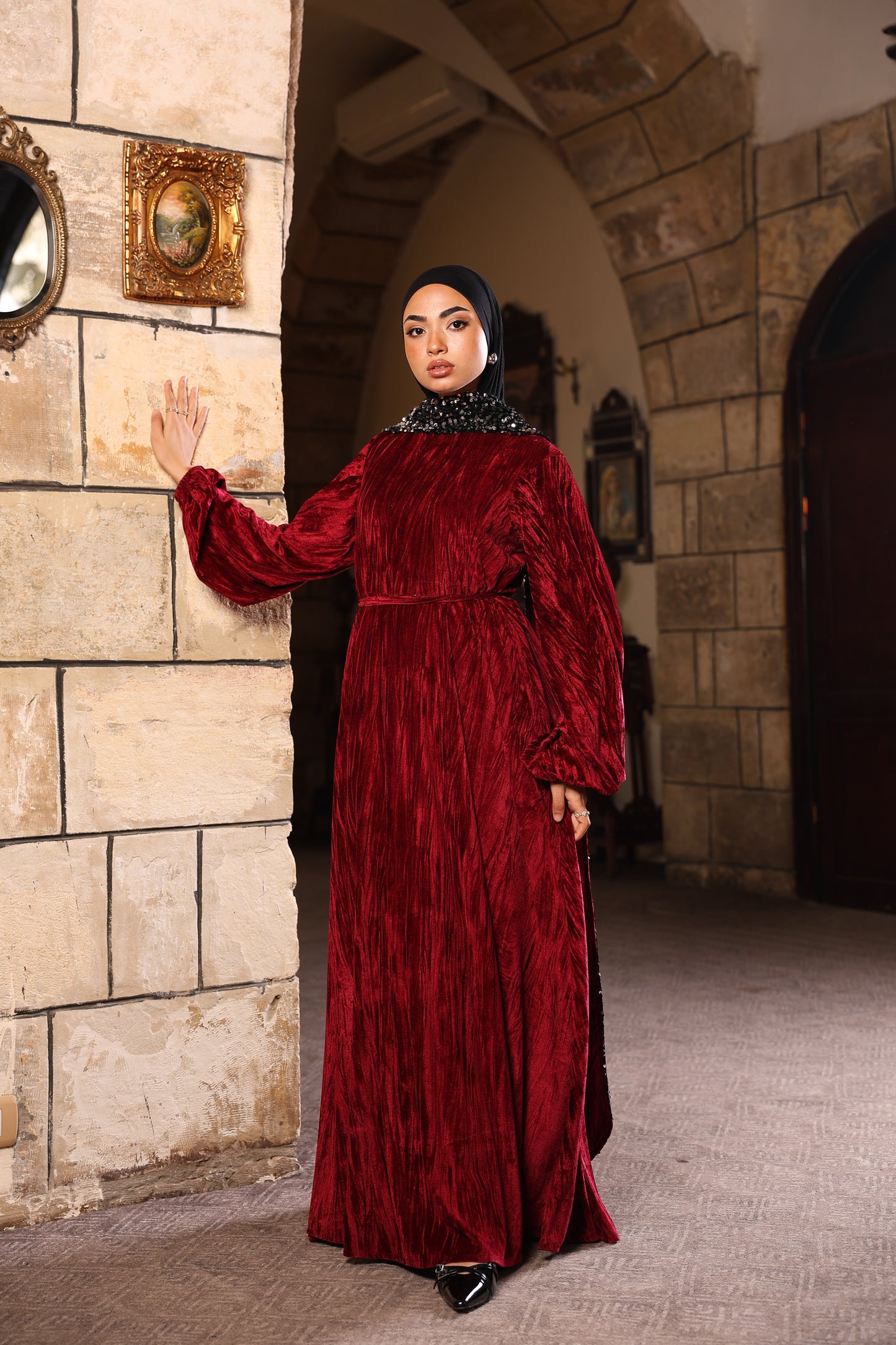 Burgandy hannah dress