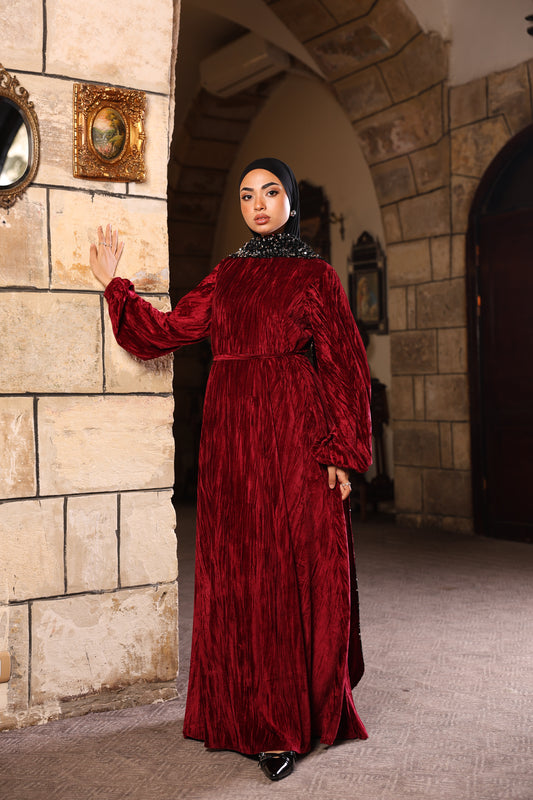 Burgandy hannah dress