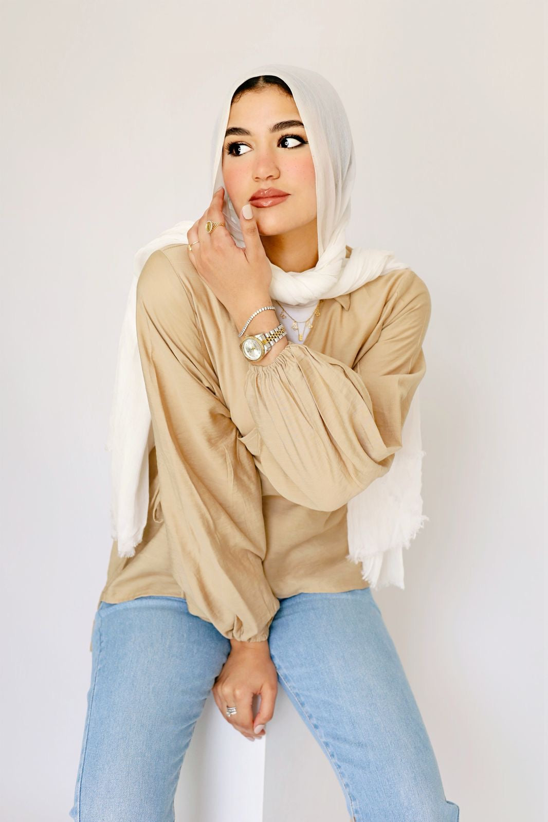 Linen wrap blouse