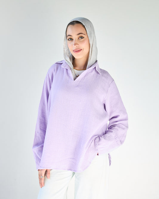 Purple cotton t-shirt