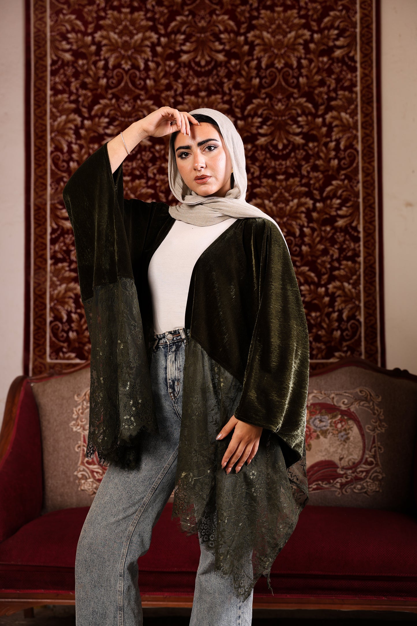 Olive gwiriya cardigan