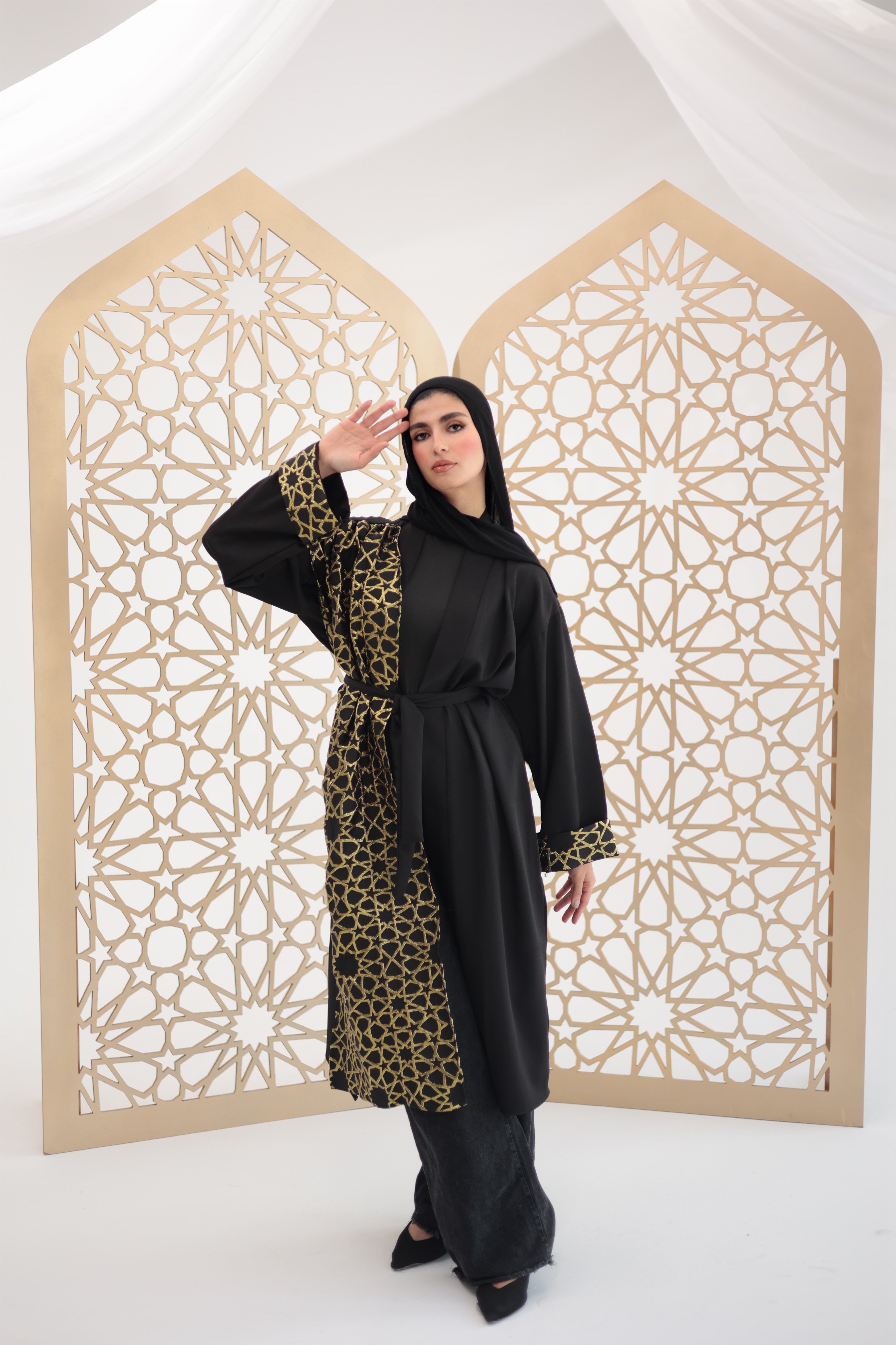 Nojoum black qaftan