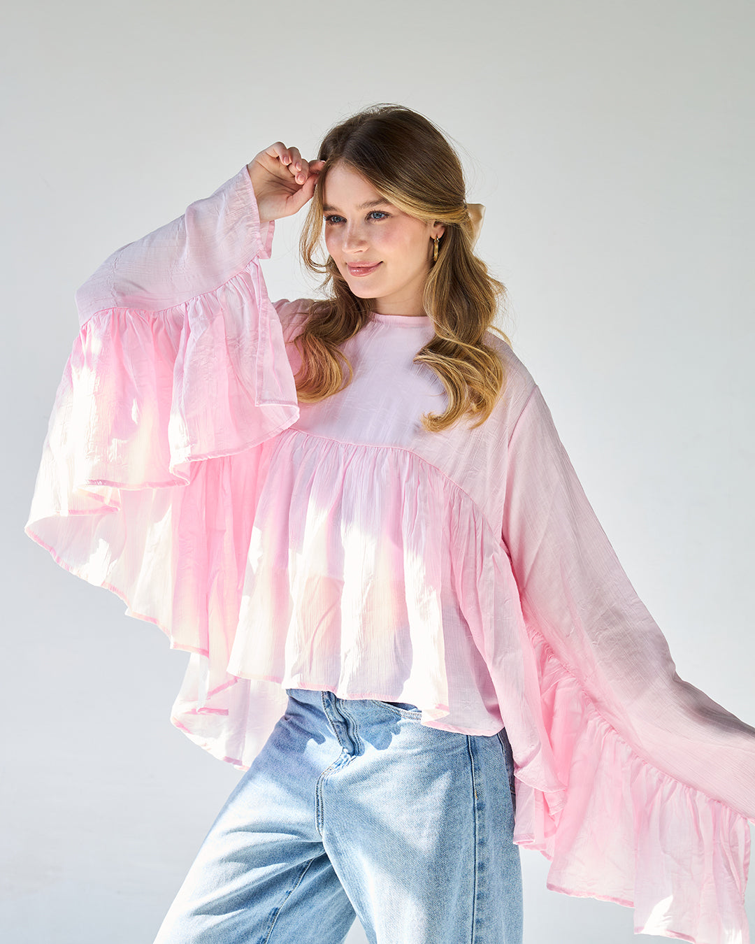 Pink butterfly blouse