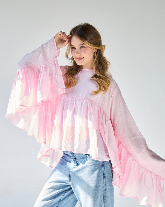 Pink butterfly blouse