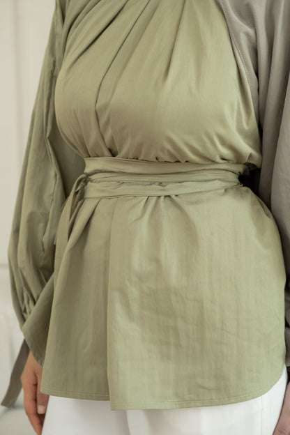 Sage comfy blouse