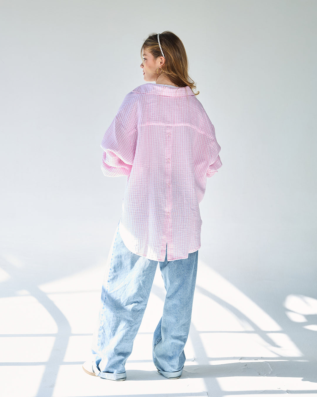 Pink stripped bubbly chemise