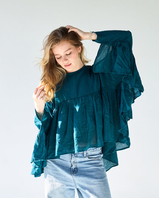 Emerald butterfly blouse