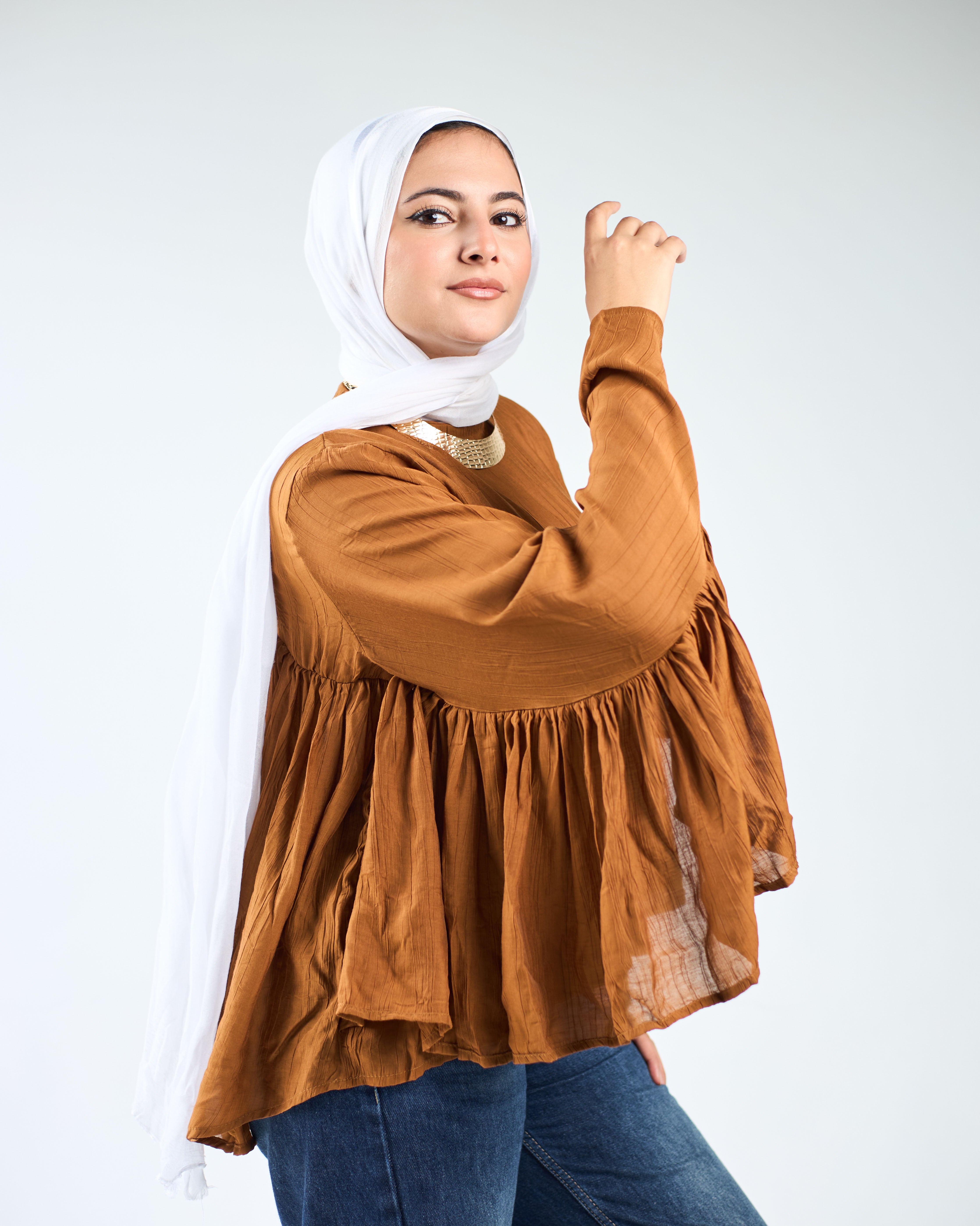 Butterfly ruffled blouse