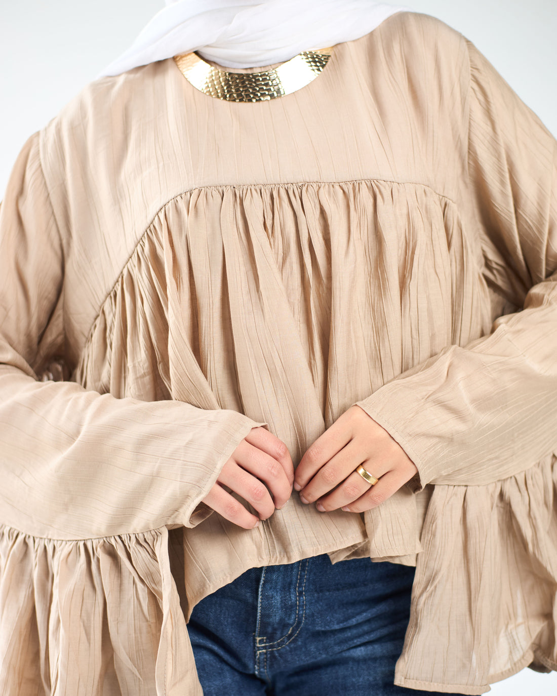 Butterfly ruffled blouse
