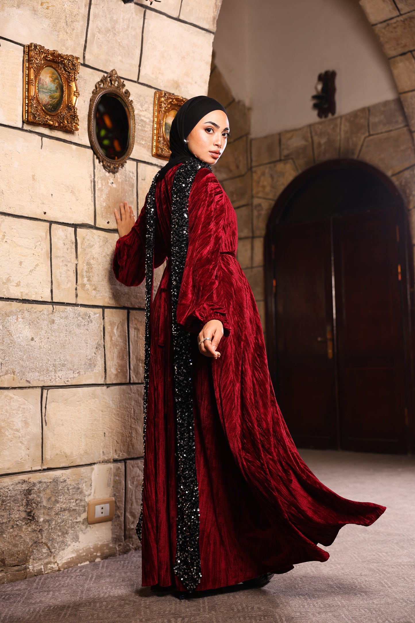 Burgandy hannah dress