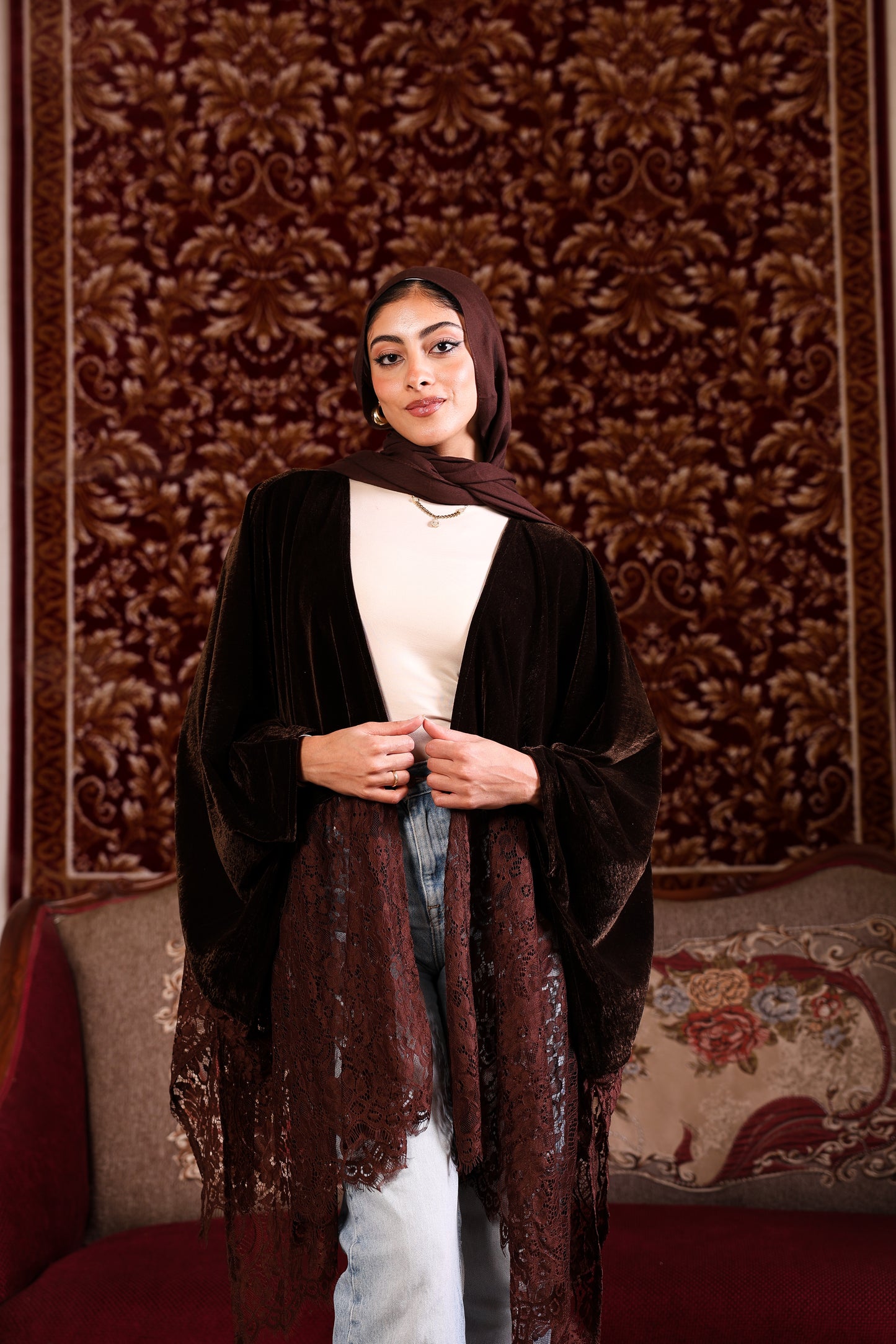 Brown gwiriya cardigan