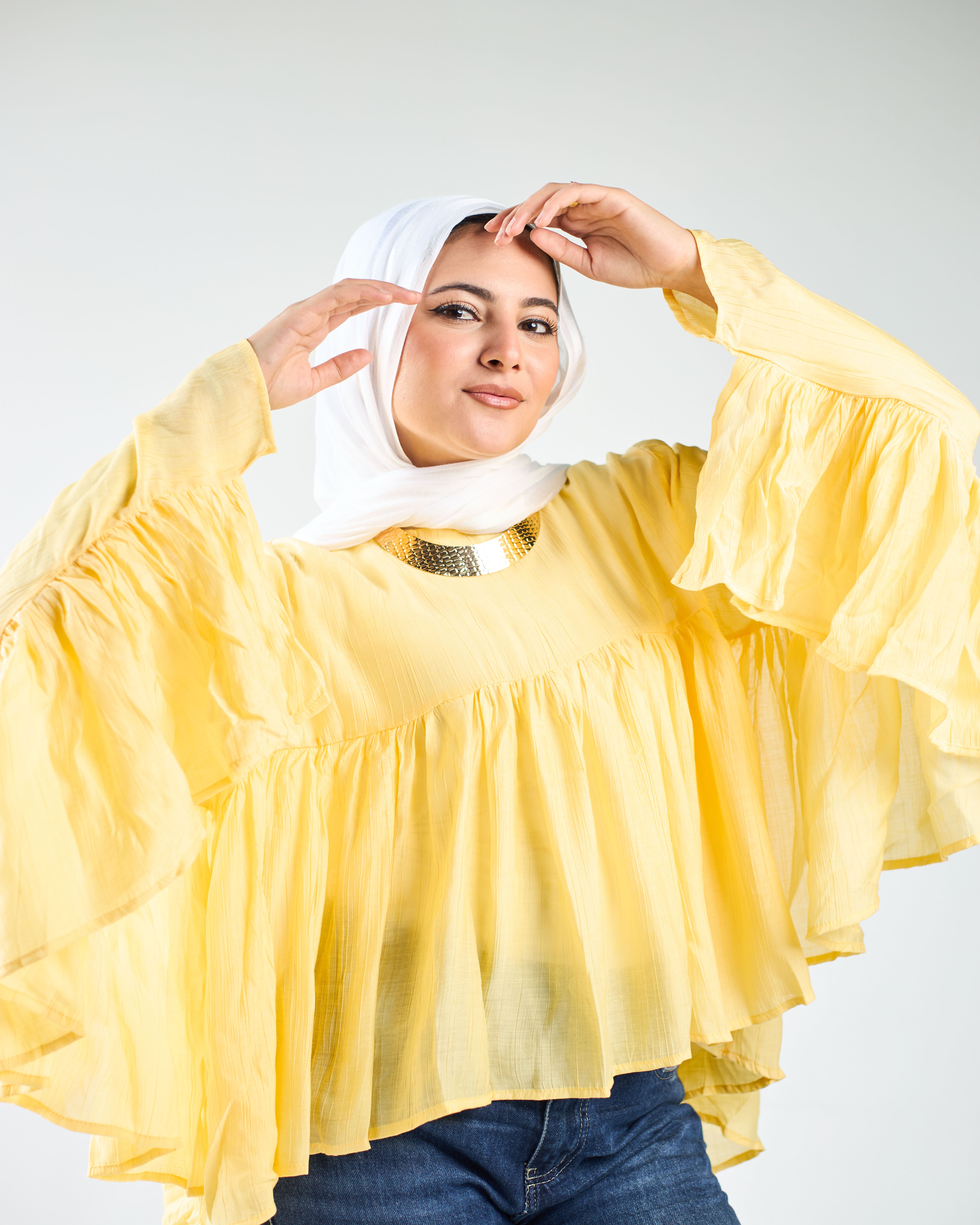 Butterfly ruffled blouse