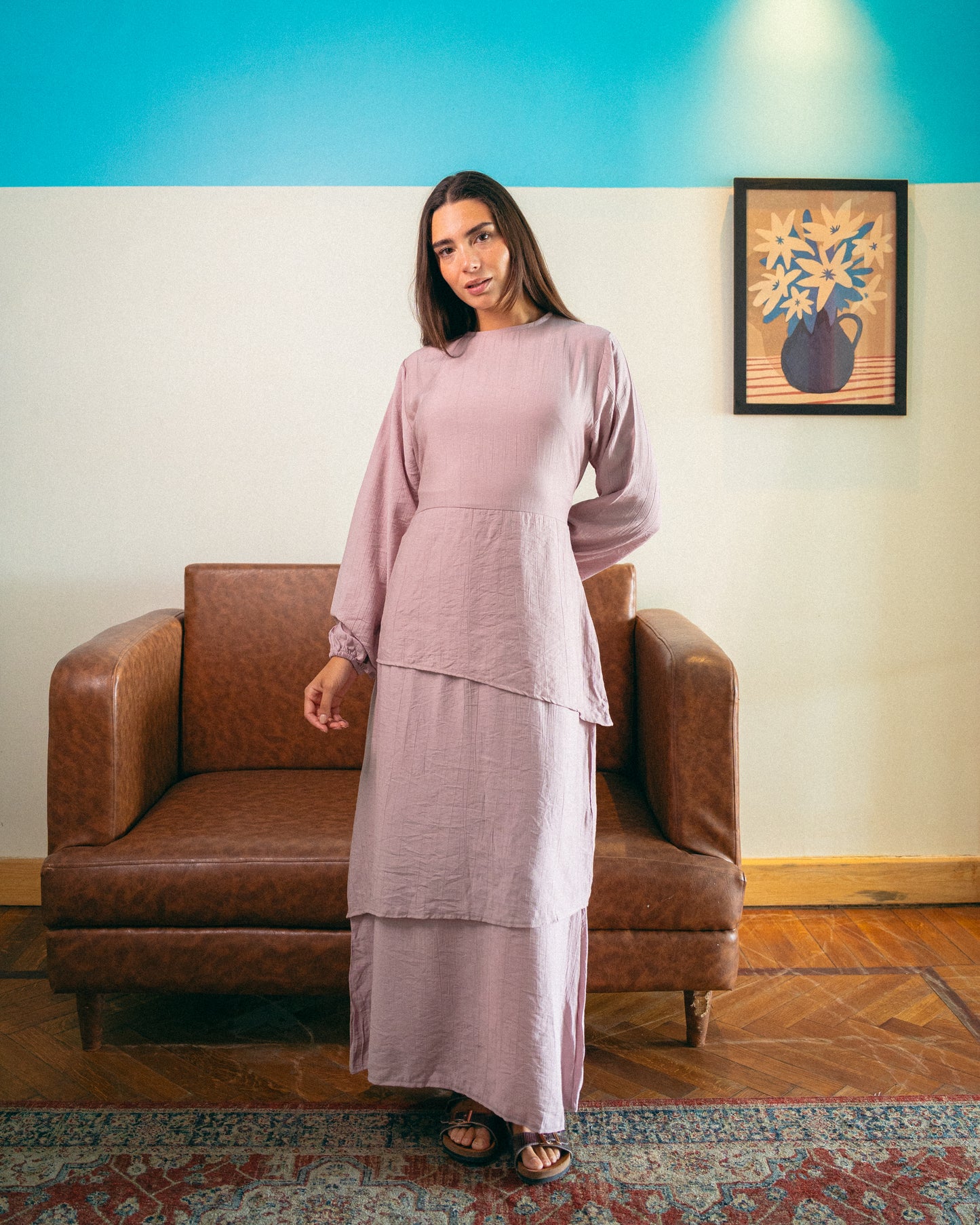 Powder pink layan dress
