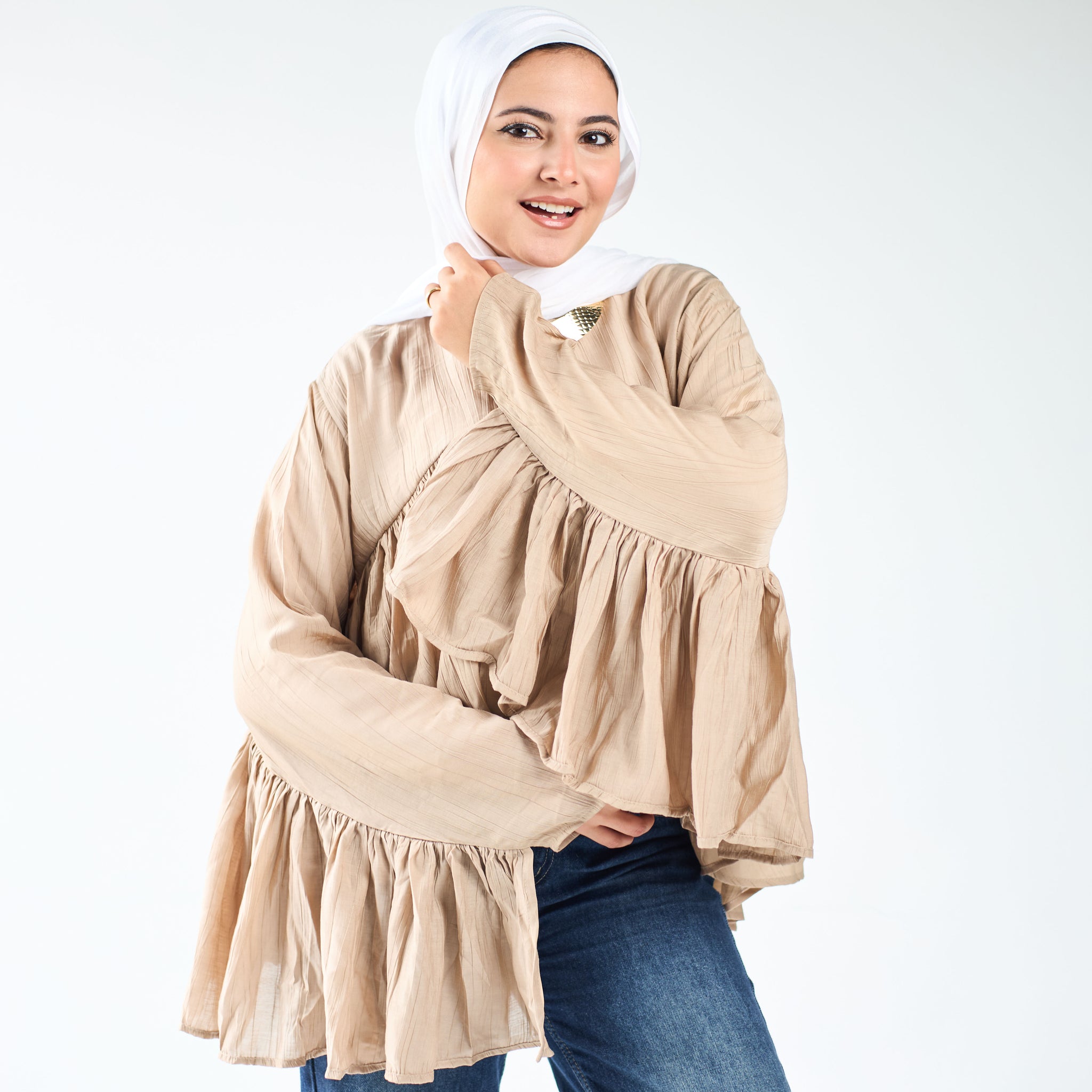 Butterfly ruffled blouse