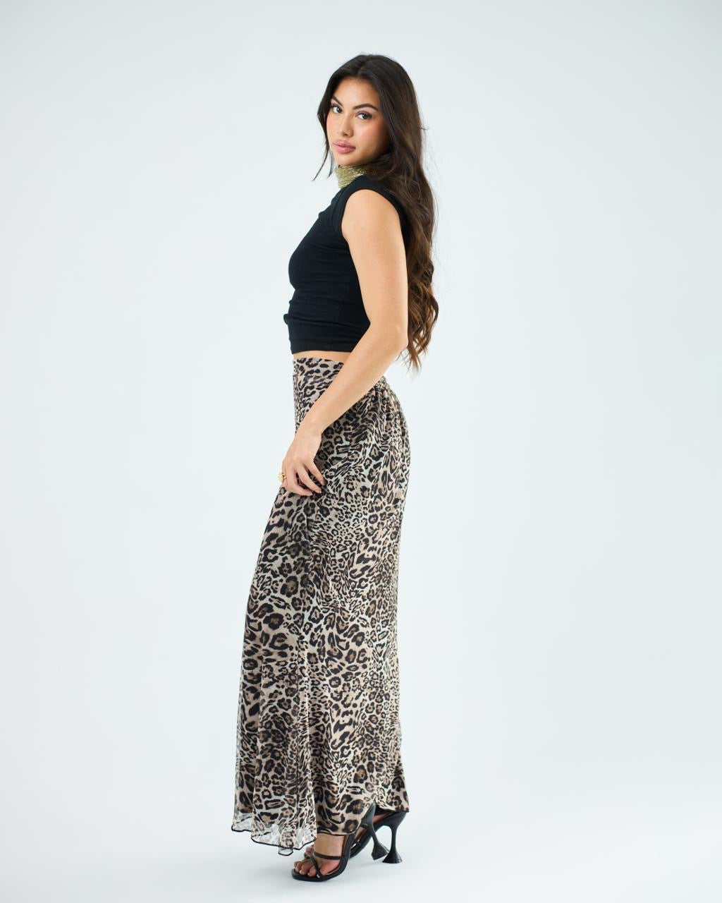 Leopard tol skirt