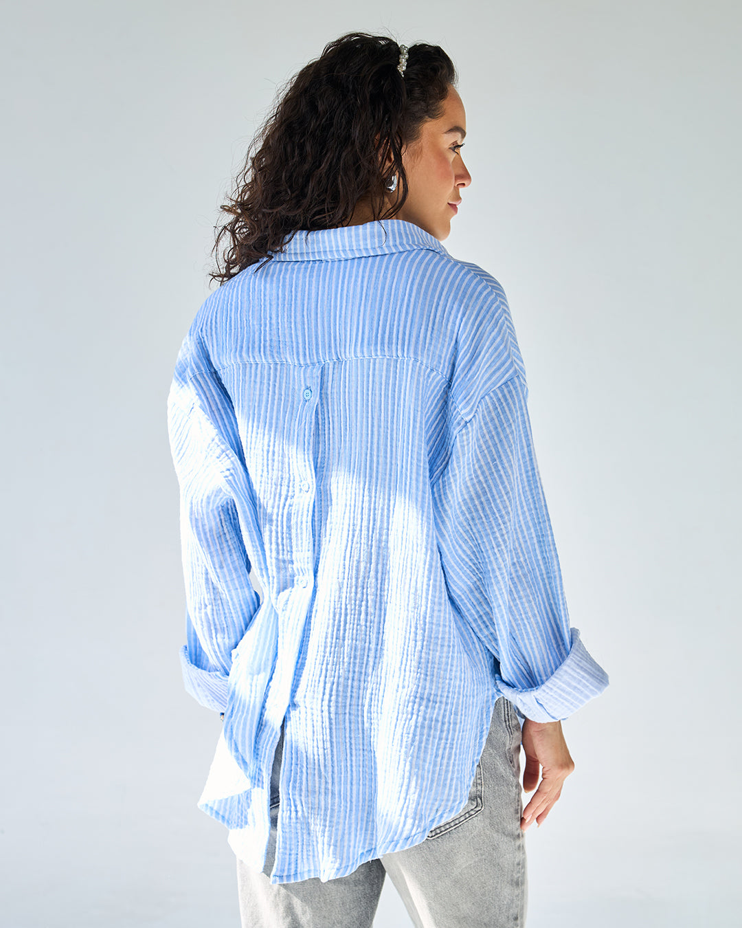 Blue stripped bubbly chemise