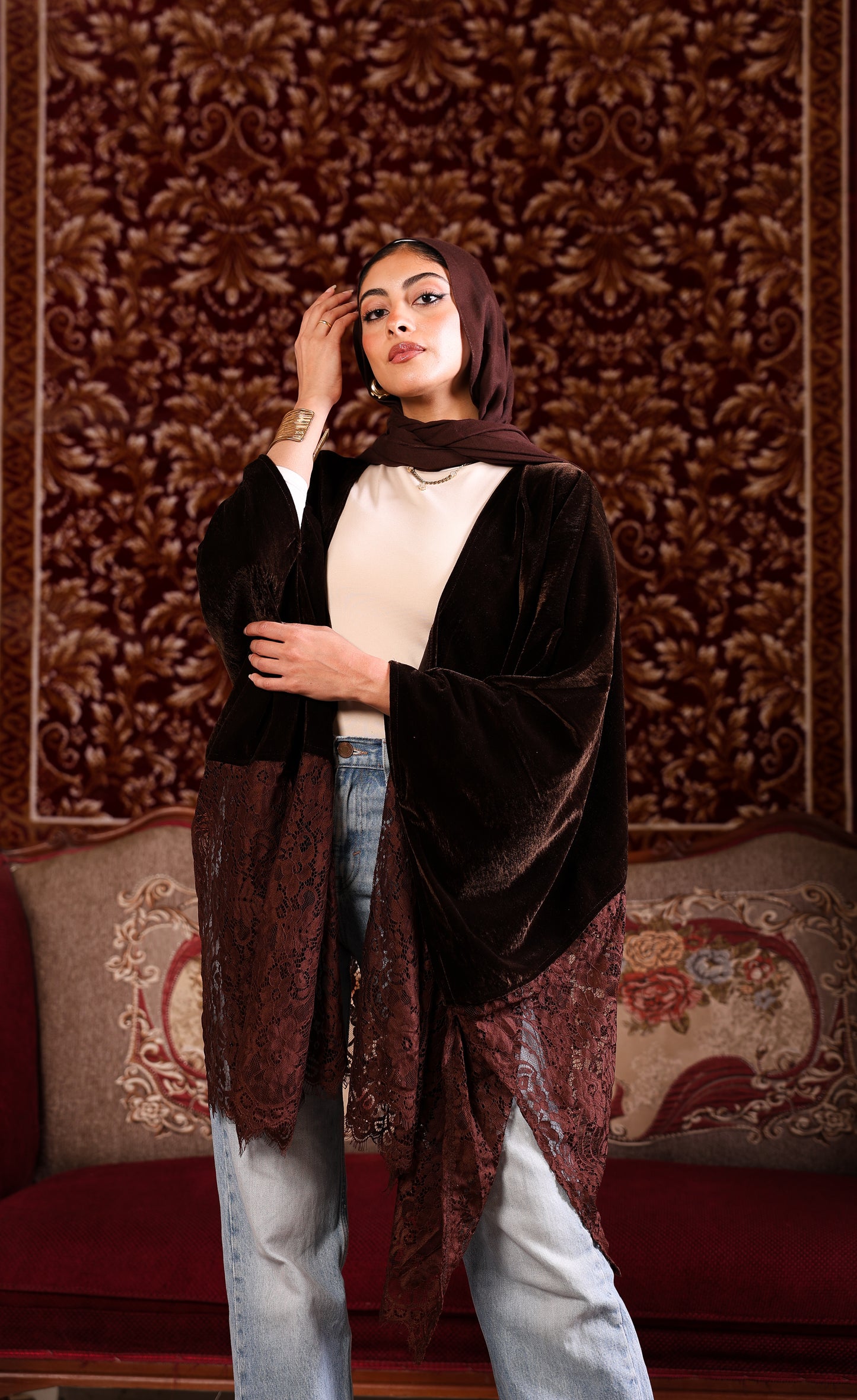 Brown gwiriya cardigan