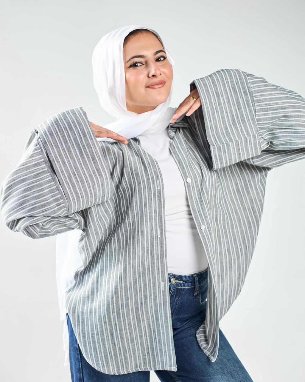 Stripped Linen Chemise