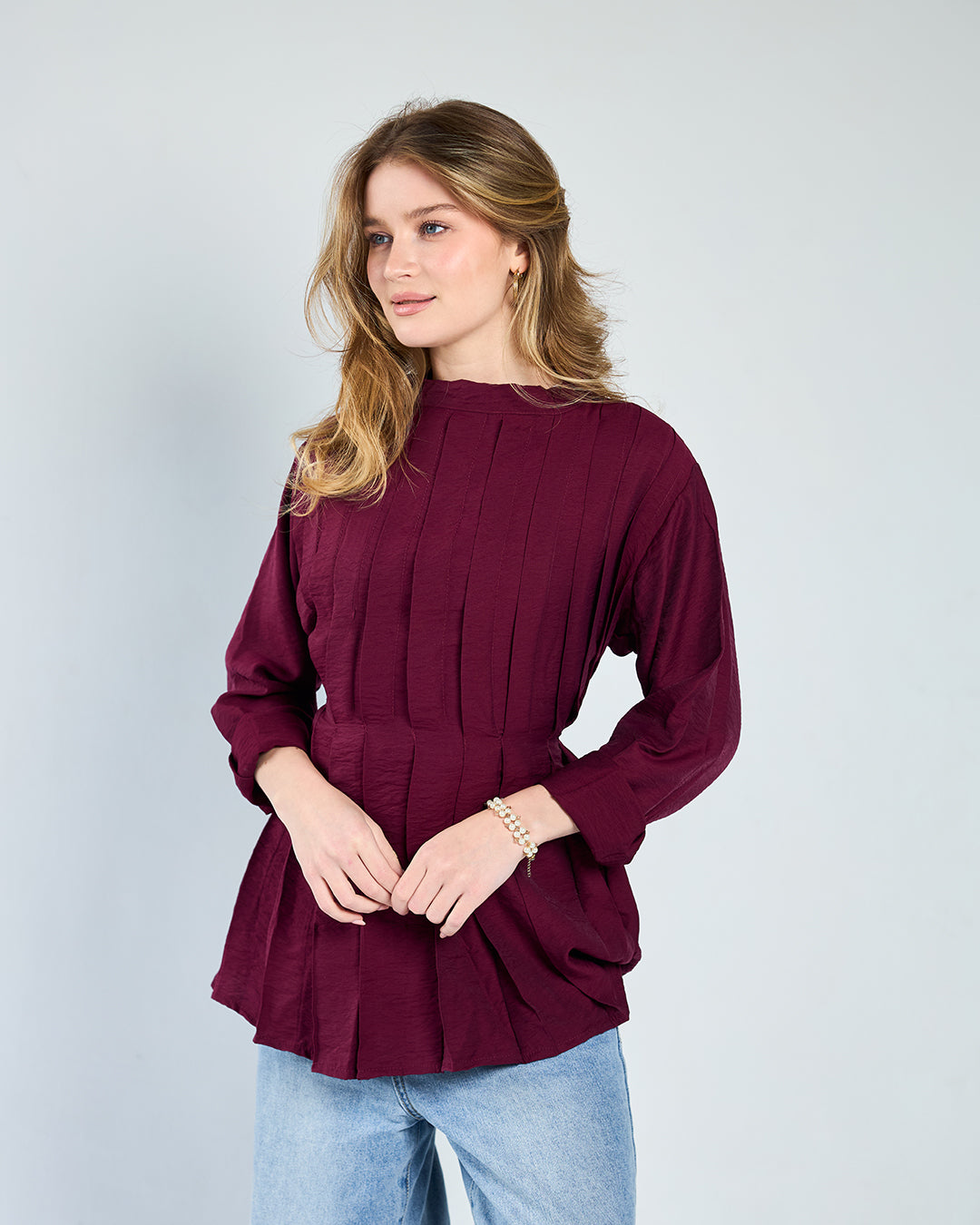 Burgandy lana blouse