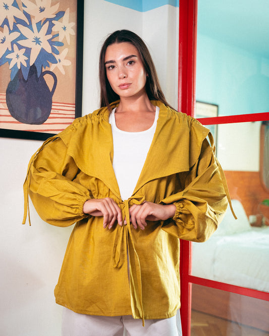 Mustard alma blouse