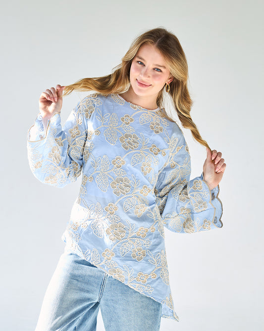 Baby blue nour blouse