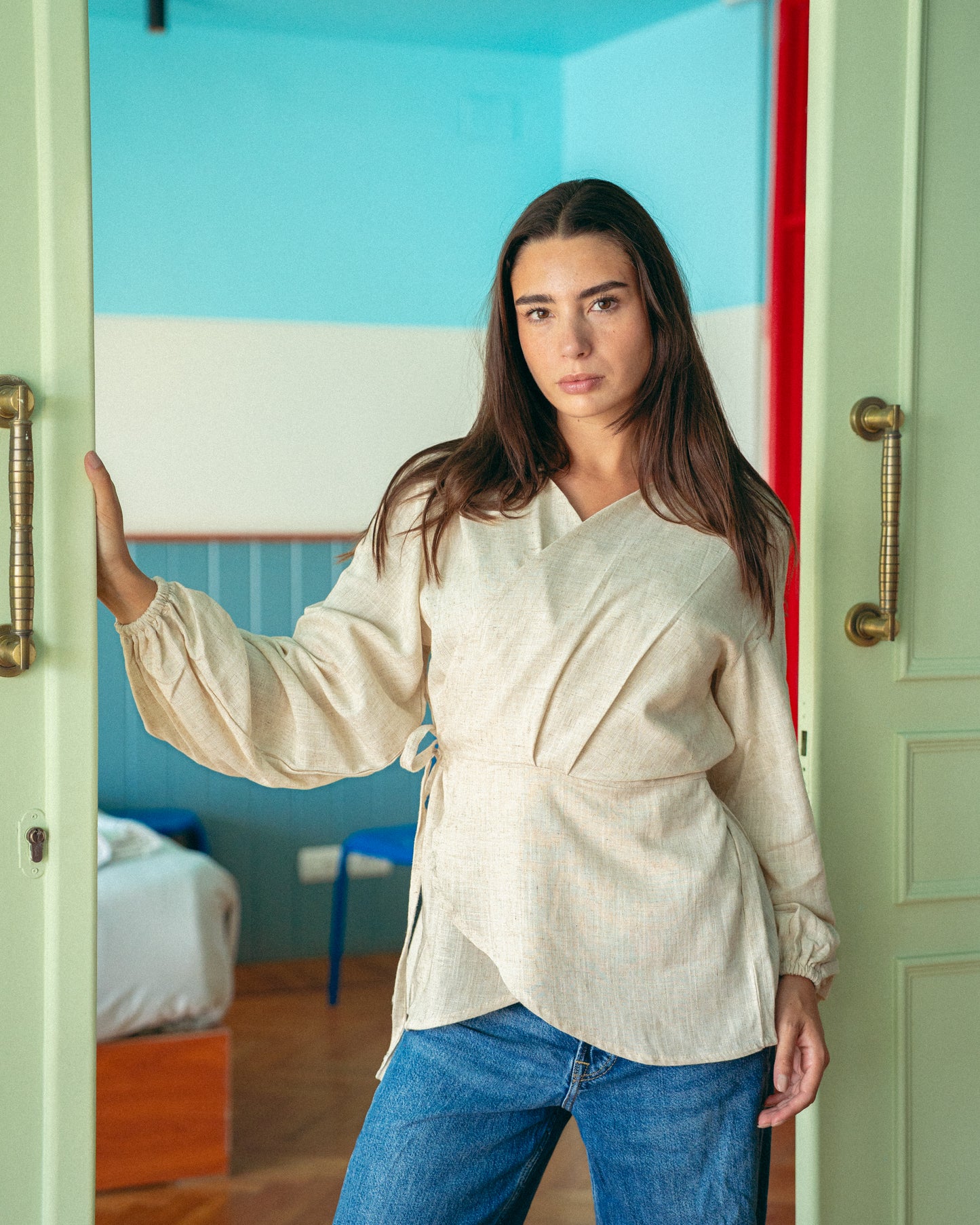 Beige roby blouse