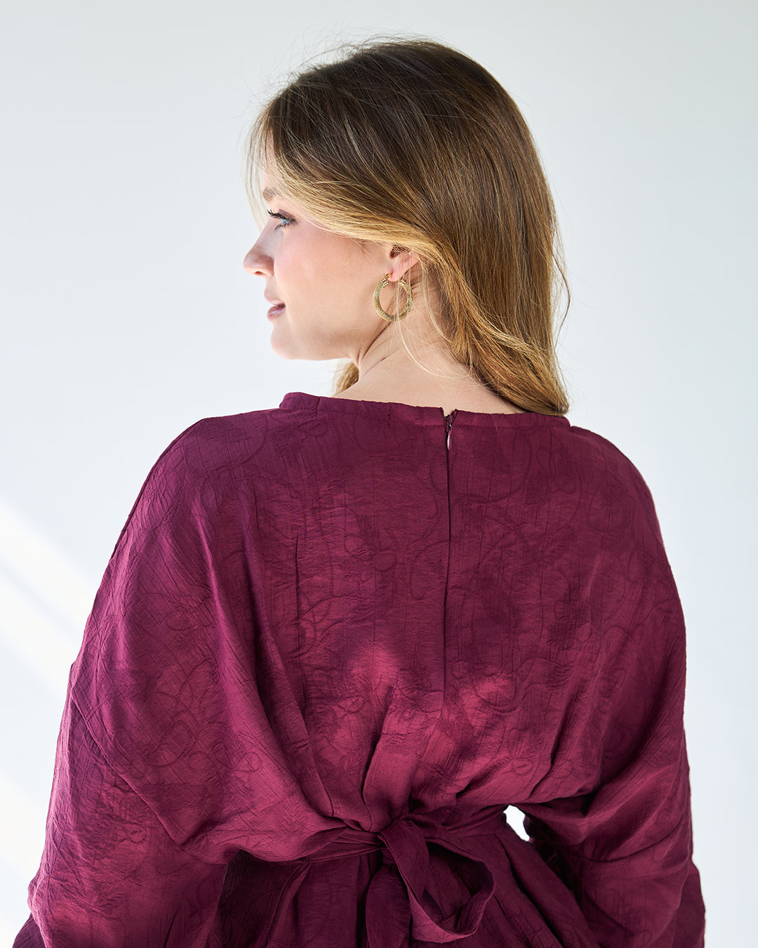 Burgandy rimmah blouse