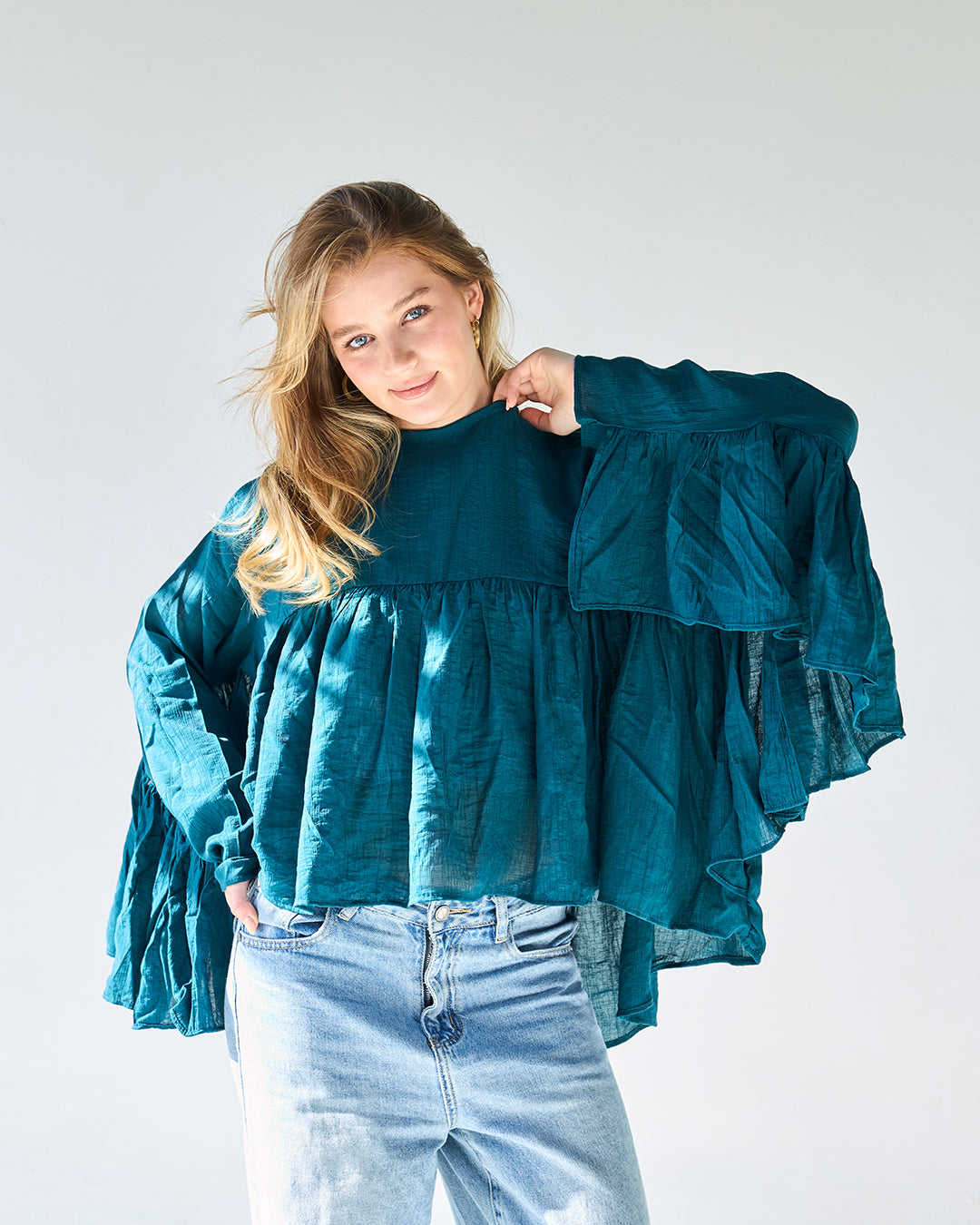 Emerald butterfly blouse