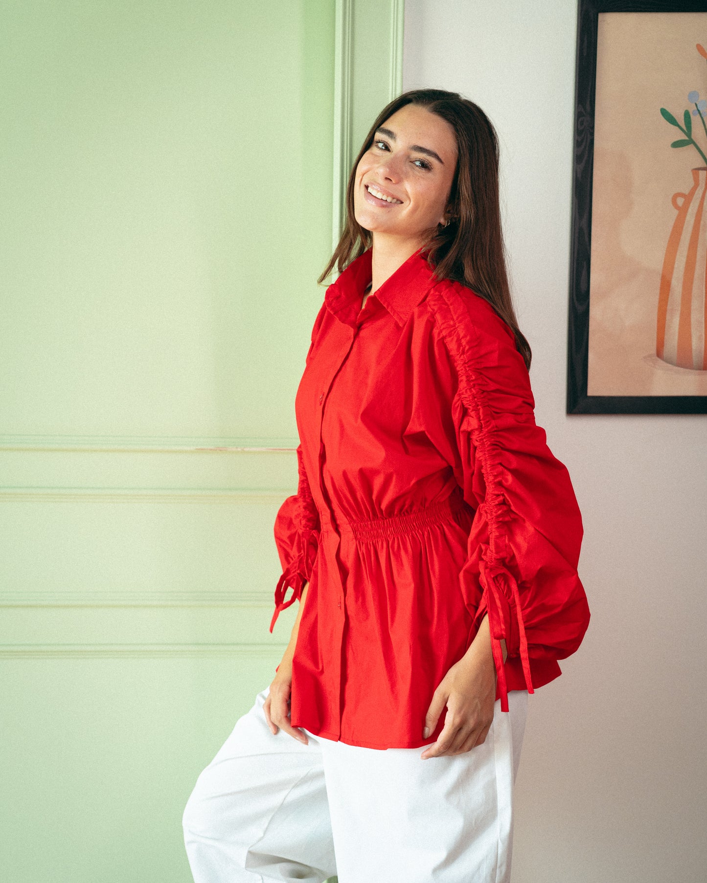 Red alessia blouse