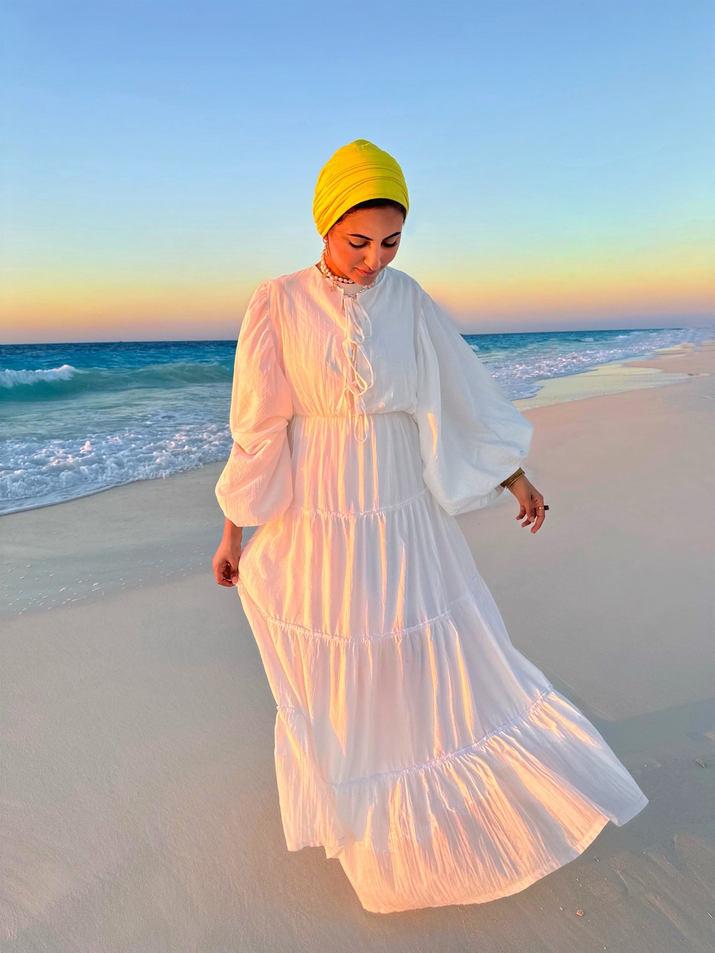 White beach dress