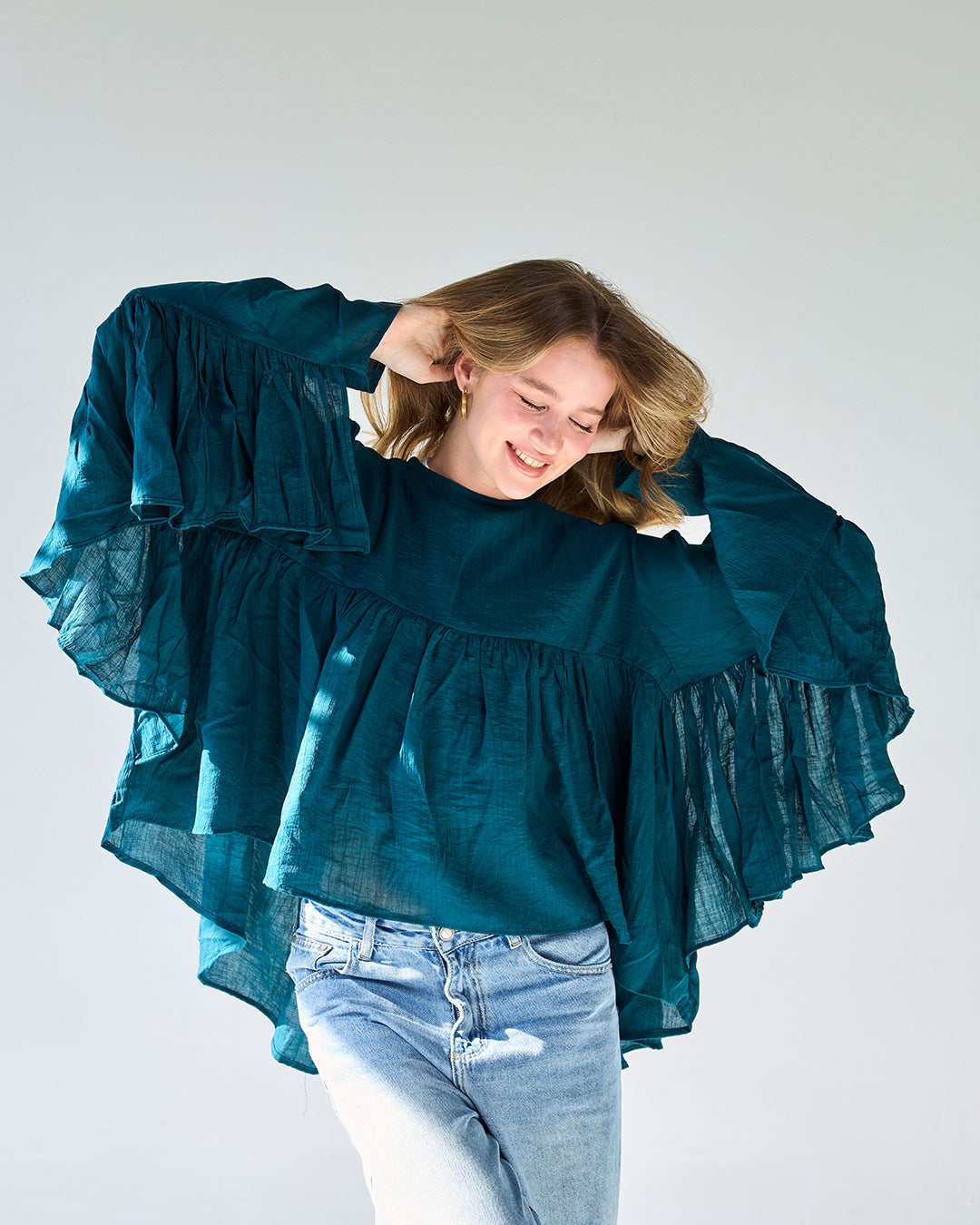 Emerald butterfly blouse