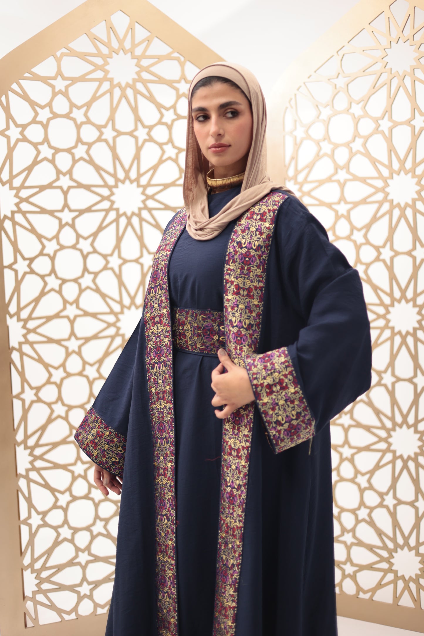 Navy blue rouh dress