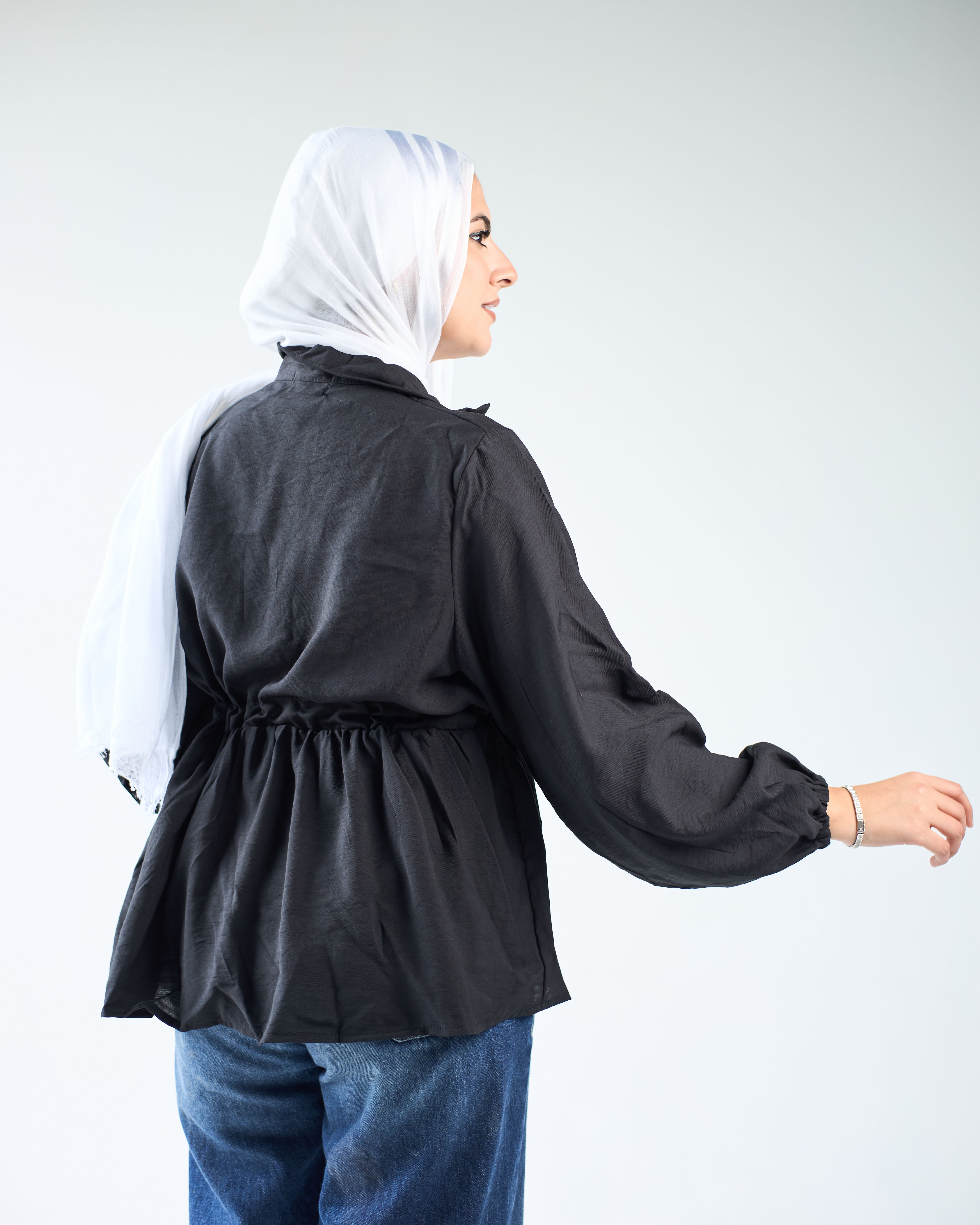 Linen wrap blouse
