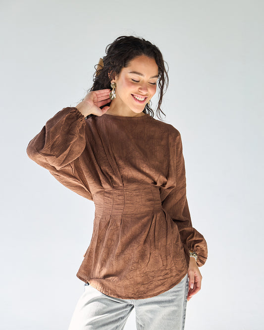 Brown rimmah blouse
